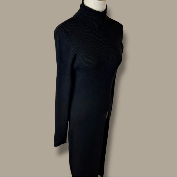 NWT ASTR The Label ‘Hi Slit Ribbed Turtleneck Sweater’ in Black Size Large - Picture 15 of 16